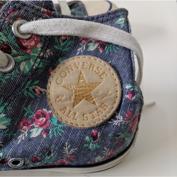Converse Rose Floral High Top Chuck Taylor All Stars Sneakers - Picture 2 of 6